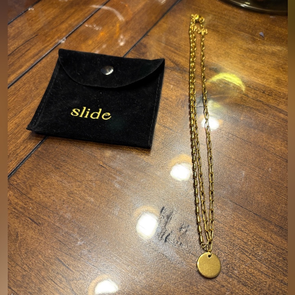 Slide double chain Gold Chain Necklace